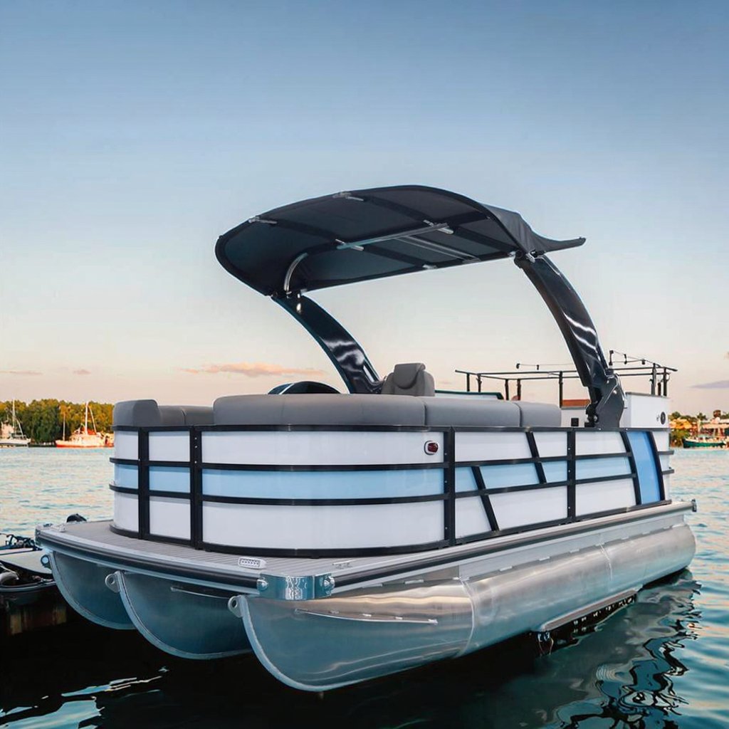 Kinocean 16ft Sport Pontoon Boat-Lightweight Aluminum Ready for Recreational Adventures